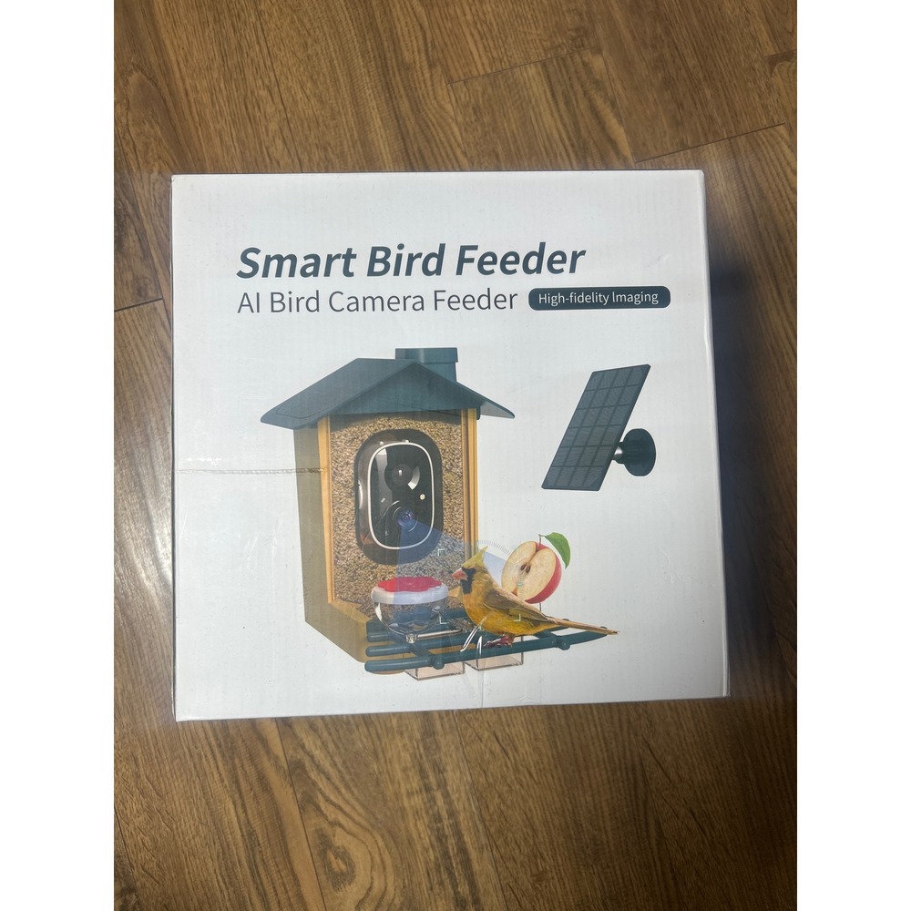 Smart AI Bird Feeder with Camera Solar Powered Wireless Outdoor Birdhouse App